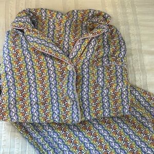 Roller rabbit rainbow elephant pajama set